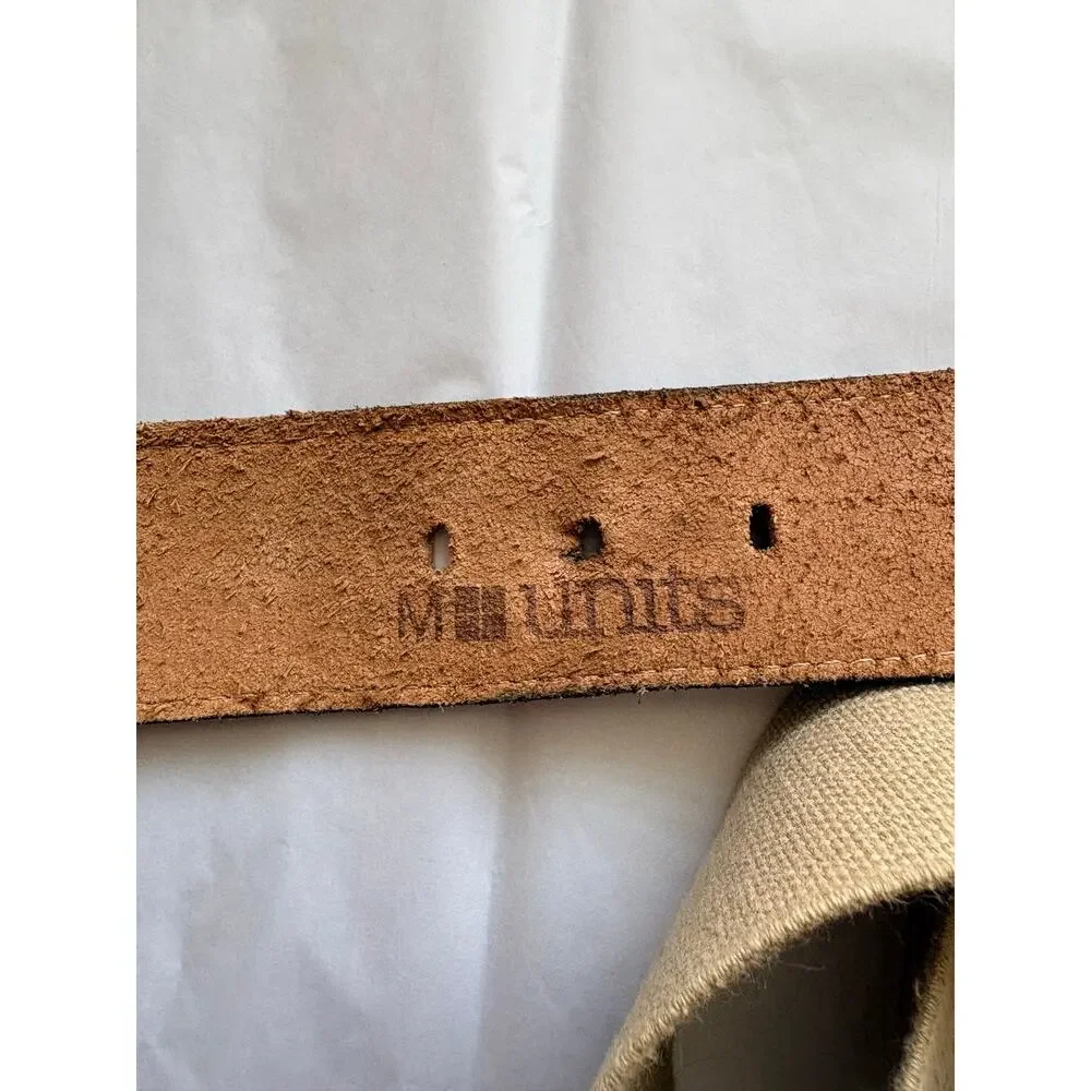 Units Vintage Statement Belt Partial Leather Brass Wide Medium Boho Medallion